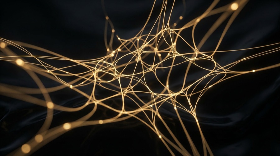 Glowing golden neural network representing enterprise AI strategy